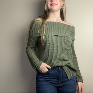 Off-Shoulder Knit Sweater
